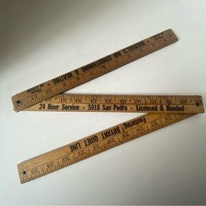 VTG Wooden ~ 1950s San Pedro TX advertising ruler